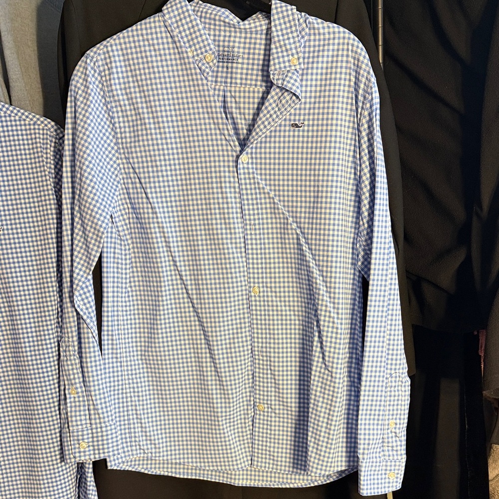 Vineyard Vines Blue Gingham Men's Shirt